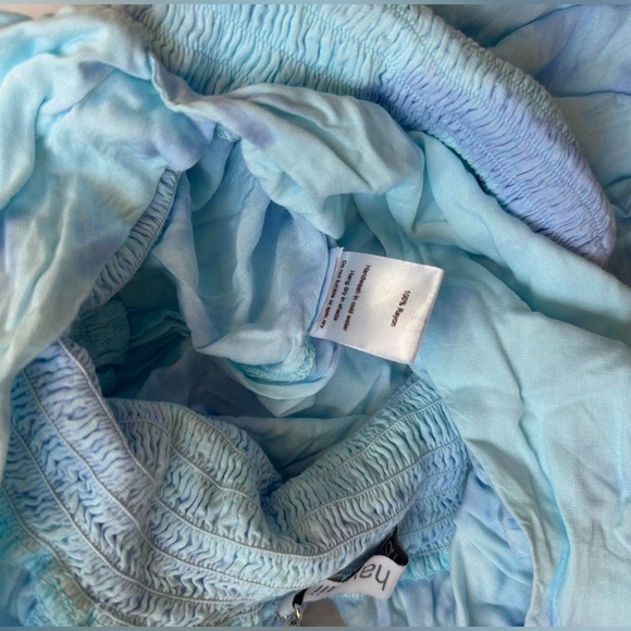 NEW WITH TAGS Tiare Hawaii Blue Tie-Dye V-Neck Boho festival Jumpsuit - Picture 8 of 8